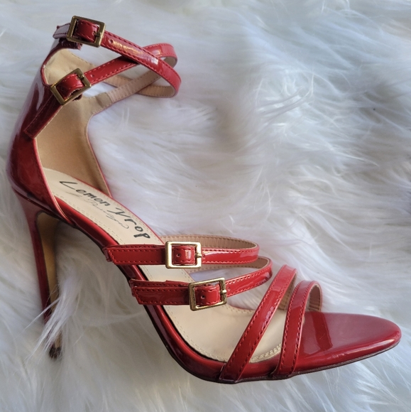 LEMON DROP BY PRIVILEGED Kumi Red Strappy Heels Size 7.5 - Picture 9 of 15